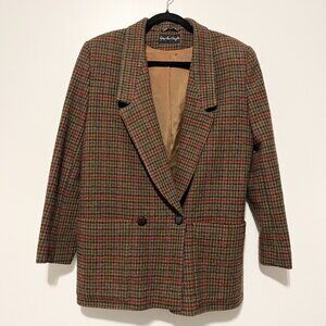 Giorgio Sant Angelo Womens VTG Wool Houndstooth Blazer 10 Academia Oversized